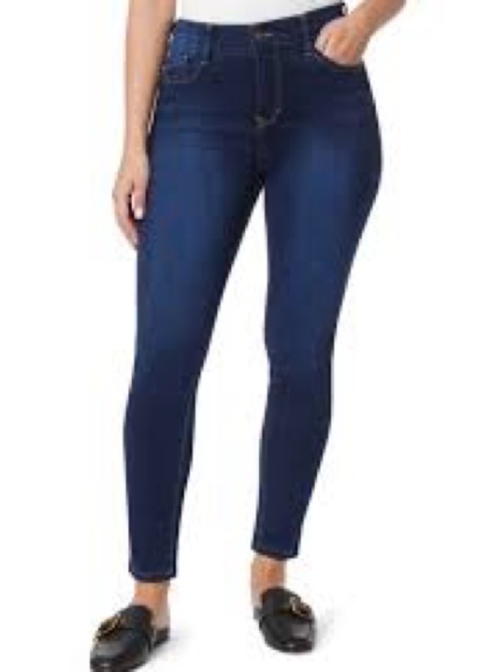 High-Rise Dark Indigo Ankle Skinny Jeans